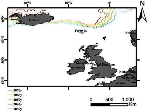 鲱鱼最低生存纬度预测
